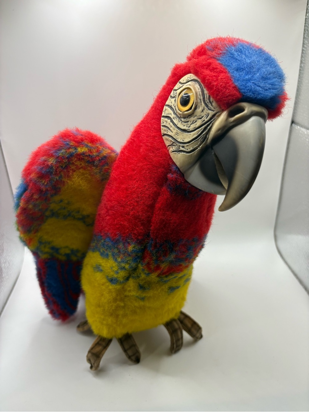 Vintage Steiff Lora Parrot 2540/30 17” Germany Posable Plush 1979-1986